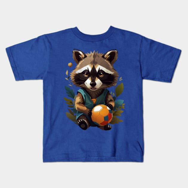 racoon natural art ilustrator Kids T-Shirt by Ardins